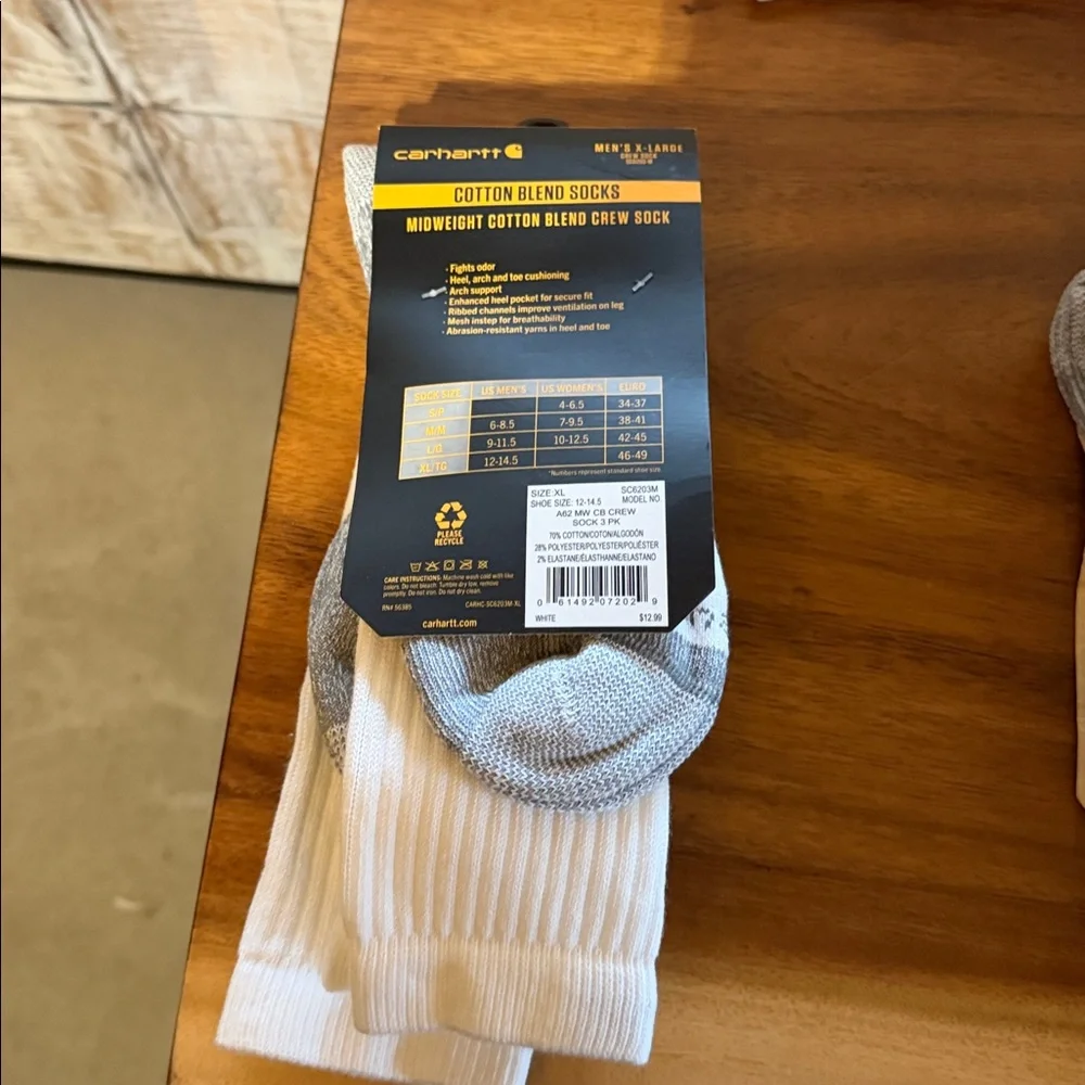 Carhartt- Midweight Cotton Blend Crew Sock 3-Pack - Picture 6 of 8